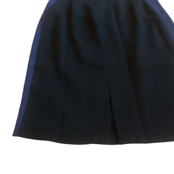 Diane Von Furstenberg Black Blue Color Block Pencil Skirt Slit Size 6 Women's - Picture 8 of 10